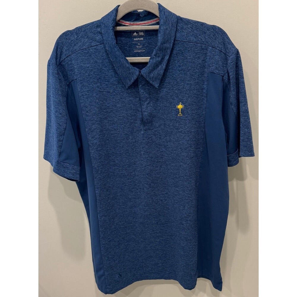 Ryder Cup Trophy Logo -  Adidas adiPURE Golf Shirt - Men's Size XL - Blue
